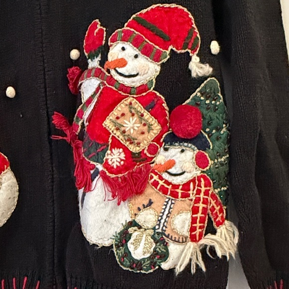 Festive Snowman Cardigan Sweater - Picture 3 of 4
